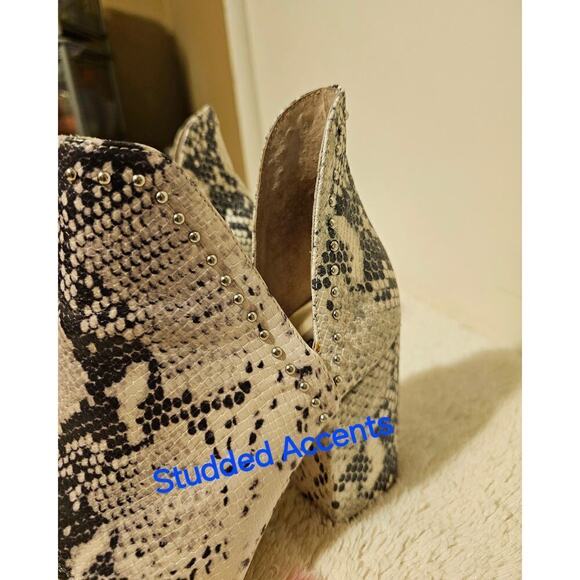 Steve Madden Rockstar SnakeSkin Ankle boots. 9M. Studded accents. Stylish.Unique - Picture 7 of 13